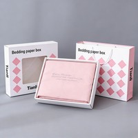 Boîte d'emballage personnalisée pour draps de lit en impression numérique, boîte en carton colorée pour draps de lit avec poignée en corde, matériaux récupérables