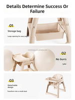 Chaise haute pour bébé Vsuch, réglable en hauteur, siège d'alimentation pour nourrissons, plateau attrape-aliments, boîte de rangement pour une utilisation quotidienne à la maison