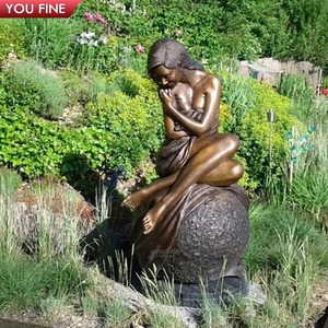 YOUFINE - Estatua <span class=keywords><strong>de</strong></span> Mujer <span class=keywords><strong>de</strong></span> Bronce <span class=keywords><strong>de</strong></span> Tamaño Real Apoyada en un Barandal, Escultura <span class=keywords><strong>de</strong></span> Figura Femenina Realista para Decoración <span class=keywords><strong>de</strong></span> Jardín Exterior - Product Image 6