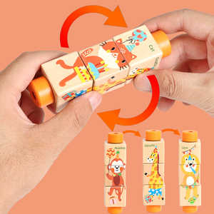 Il mio primo puzzle in legno per bambini, gioco strategico per lo sviluppo del pensiero e delle abilità motorie fini, gioco educativo per bambini con meccanismo di rotazione. - Product Image 3