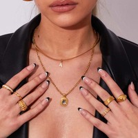 High End PVD 18 Karat vergoldet Twill Design Ring Trend Edelstahl Bold Twill Design Ring für Frauen