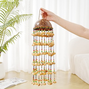 Campana de Viento de Cáscara de Coco en Oferta, Campana de Meditación y Yoga, Adorno Colgante para Exteriores, Instrumentos de Sanación - Product Image 2