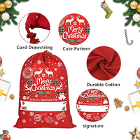 2025 grand pas cher toile noël sac de bonbons chien père noël sacs Sublimation blanc cadeaux cordon sac pour enfants