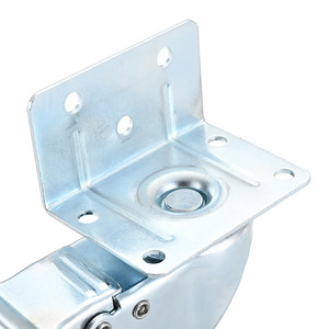 L-Shaped Corner Bracket TPE Swivel Caster With Brake 2 Inch Industrial Furniture Wheel Silent Wear Resistant - Product Image 1