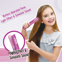Kit de jeu de beauté pour filles, équipements de salon simulés avec des accessoires amusants, gel pour cheveux, permanente électrique et sèche-cheveux jouets