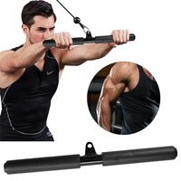 Lat Bar Cable Machine Attachment Straight Pull Down Short Bar for Gym Strength Workout Muscle Building