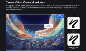 <span class=keywords><strong>Huion</strong></span> Kamvas <span class=keywords><strong>Pro</strong></span> <span class=keywords><strong>13</strong></span> 2,5 K Tableta gráfica de dibujo de diseño artístico de <span class=keywords><strong>13</strong></span>,3 pulgadas con pantalla para diseñadores - Product Image 2