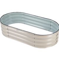Kit de pots de lit surélevés en métal crème moderne pour jardin, grand/petit revêtement de haute qualité, ensemble de jardinières de sol pour pépinière, pot de fleurs fonctionnel