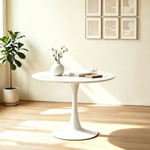 I tavoli da pranzo rotondi del tulipano del MDF di legno bianco impostano il tavolino da caffè per il <span class=keywords><strong>tavolo</strong></span> del tulipano del soggiorno del ristorante - Product Image 1