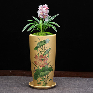 Mini pot <span class=keywords><strong>en</strong></span> argile violette Yixing peint à la main, pot de bonsaï de bureau pour plantes succulentes, idéal pour les plantes d'intérieur <span class=keywords><strong>en</strong></span> forme de souche ancienne - Product Image 3