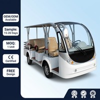 Bus touristique électrique 8 places, batterie 60V, autonomie 100-130km, moteur AC 4KW pour navette de zone touristique, certifié CE