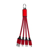 Câble de charge USB 3-en-1 portable de 15 cm en nylon tressé 2A, personnalisé en usine, avec scanner de codes-barres et porte-clés, Type C vers USB 2.0