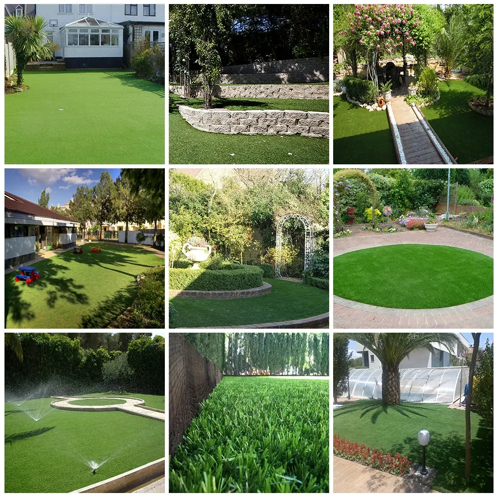 Customized natural landscape 35mm artificial carpet grass synthetic roll for garden