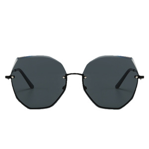 Oversized Frameless <b>Sunglasses</b> For Women Metal Frame UV400 Protection Fashionable Sun Glasses With Purple And <b>Gradient</b> Lenses - Product Image 5
