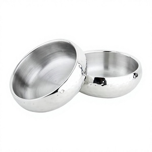 Stainless Steel Dining <b>Table</b> <b>Centre</b> piece Decorative Fruit Bowl Wholesale Double Wall Square Salad Bowls - Product Image 1