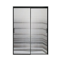Porte de douche panoramique double coulissante en acier inoxydable 304, design élégant et luxueux pour salle de bain