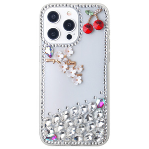 Kingsoul ดอกไม้ป่าสำหรับผู้หญิงเคสโทรศัพท์ PC ลายดอกพลัมประดับเพชรหรูหราแวววาวกันกระแทก KS1525เรืองแสง - Product Image 3