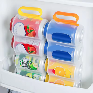 1pcs Eco-Friendly Stackable Plastic Kitchen Fridge Storage Box Beer Soda <b>Drink</b> Can & Bottle Organizer <b>Rack</b> Shelf for Home Use - Product Image 4
