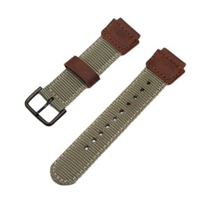 Bracelet de montre en toile de nylon et similicuir, largeur 19 mm, design à maillons de bambou pour <span class=keywords><strong>G</strong></span>-<span class=keywords><strong>Shock</strong></span> Forester FT-500WC-3B/5B Vintage - Product Image 6