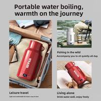 Mug de voyage chauffant intelligent 1L avec affichage numérique de la température, tasse thermique électrique en acier inoxydable pour eau chaude et thé portables