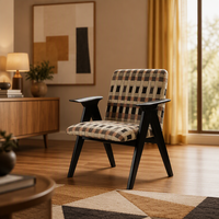 MULIGNA Chaise de salon ergonomique moderne en bois de caoutchouc massif, écologique, pour la maison, le bureau, le balcon, l'hôtel