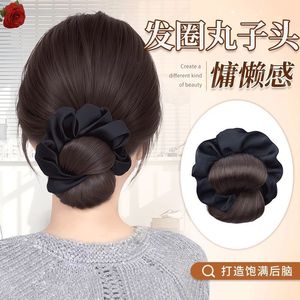 Perruque chignon pour femme avec pince à cheveux, queue de cheval basse, chignon fleuri, extensions de cheveux volumineuses, perruque pour l'arrière de la tête, 15 cm, en fibre haute température - Product Image 2