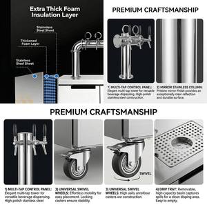 Machine à tirer la bière moderne 4, 6 ou 8 robinets, refroidisseur de bière pression en acier inoxydable, réfrigérateur de fût pour café, bar ou station de service - Product Image 5