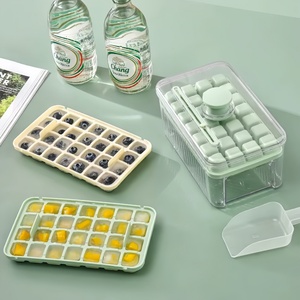 <span class=keywords><strong>Bac</strong></span> à glaçons à démoulage facile avec couvercle et pelle à glace, 28 cavités, <span class=keywords><strong>bac</strong></span> à glaçons en <span class=keywords><strong>plastique</strong></span> pour congélateur avec récipient, pour rafraîchir les boissons - Product Image 3
