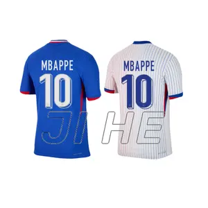 Jersey sepak bola versi fan Prancis 2024, baju sepak bola kustom seragam sepak bola Mbappe 10 #