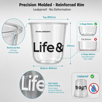Gobelets en plastique PET transparents en forme de U de 400 ml personnalisés avec couvercles, étanches, impression sérigraphique, vente en gros, gobelets jetables pour boissons froides