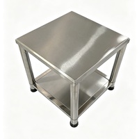 Table carrée en acier inoxydable à 2 niveaux, table basse détachable, table de chevet pour chambre à coucher, table d'appoint d'angle pour salon ou bureau