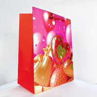 Glanzend roze gouden hartvormige papieren cadeauzakjes, diverse maten, met koordhandvatten voor Valentijnsdag, bruiloft, verjaardag, feestdagen en cadeauverpakkingen.