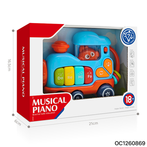 Jouet musical Montessori classique amusant avec clavier de dessin animé, jouet sensoriel lumineux pour <span class=keywords><strong>bébé</strong></span>, idéal pour le temps sur le ventre, pour filles de <span class=keywords><strong>1</strong></span> à 2 ans - Product Image 6
