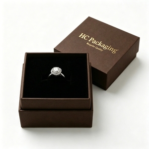 Luxury <b>Wedding</b> Ring <b>Box</b> Wholesale Elegant Jewelry Case for Proposal Custom Logo Rigid Cardboard <b>Gift</b> Packaging Bulk Supplier - Product Image 3