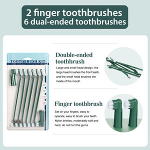 Fabrika toptan köpek diş fırçası yıkılmaz 8 In 1 köpek diş bakımı evde beslenen hayvan kedi diş fırçası seti dayanıklı temiz dişler - Product Image 2