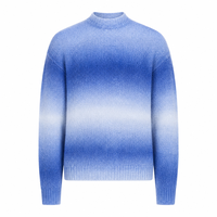 Suéter de Mohair con Cuello Redondo y Degradado Ombre para Hombre, con Logotipo Personalizado, Manga Larga, 4 Colores, OEM, Venta al Por Mayor, Marca Privada, Pedido al Por Mayor