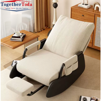 Fauteuil inclinable manuel moderne et écologique avec housse amovible en tissu durable, fauteuil à bascule, chaise longue
