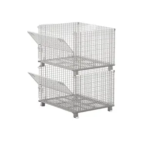 Cage de stockage pliable en treillis métallique empilable Fournisseurs de palettes