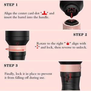 Cepillo alisador portátil de cinco temperaturas para el hogar, salón y viajes, con mango de plástico e intercambiables de tres tamaños. - Product Image 4