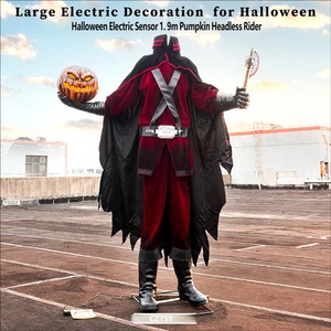 CZTSY Halloween Grande figurine de chevalier <span class=keywords><strong>citrouille</strong></span> sans tête électrique avec capteur de mouvement, matériaux variés, <span class=keywords><strong>pour</strong></span> adultes, <span class=keywords><strong>pour</strong></span> maison hantée et divertissement - Product Image 4