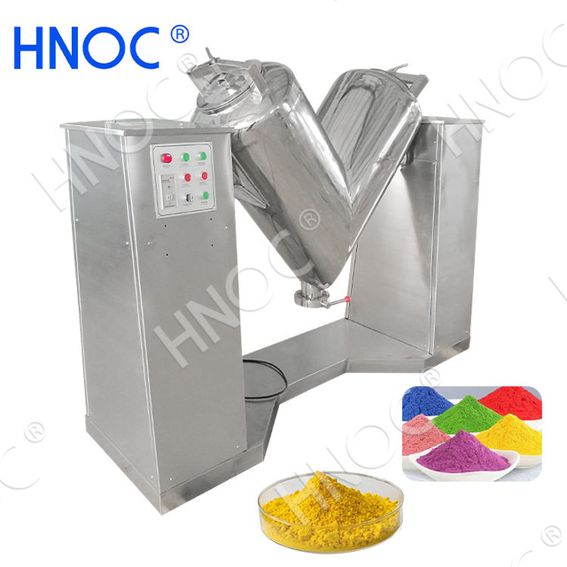 HNOC Small Stainless Steel Automatic Dry Flower V Type Blender Equipment Chemical Mix Machine Lab Powder Mixer
