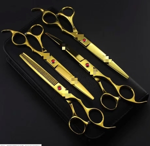 7.0 Inch Chuyên Nghiệp Chải Chuốt Kéo Đặt Cắt Mỏng Cong Kéo Vật Nuôi Cạnh Sắc Nét Kéo Con Chó 4 cái/lốc - Product Image 4