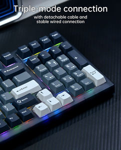 คีย์บอร์ดเกมมิ่ง KY98 แบบกลไก 98 ปุ่ม ไฟ RGB แบ็คไลท์ 2.4GHz ไร้สาย USB แบบมีสาย คีย์บอร์ดแบบ<span class=keywords><strong>ต</strong></span>ั้งโปรแกรมได้สำหรับเดสก์ท็อปและแล็ปท็อป - Product Image 5