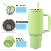 Meilleures ventes : Gourde isotherme sous vide de 40 oz, voyageur, anti-fuite, double paroi en acier inoxydable, avec paille pliable