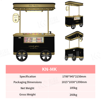 Mobiele gelato-ijsverkoopapparatuur met displayvriezer, commerciële ijslolly-verkoopkar voor straat- en buitenevenementen
