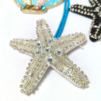 Breloque de sac étoile de mer étincelante porte-bonheur, porte-clés de plage coloré en forme d'étoile de mer, pendentif de sac d'été
