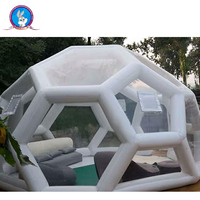 Dôme de fête gonflable transparent en PVC de Chine, tente bulle transparente d'extérieur avec compartiments pour publicités gonflables