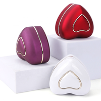 Boîte à bijoux créative à bordure dorée LED en forme de coeur Boîte d'emballage pour bague de proposition collier bijoux Saint Valentin