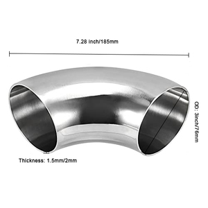 Tùy chỉnh độ dày 2mm <span class=keywords><strong>3</strong></span> inch 304 thép không gỉ khuỷu tay 90 độ uốn ống SS 304 trục gá uốn cong ống xả khuỷu tay - Product Image 2