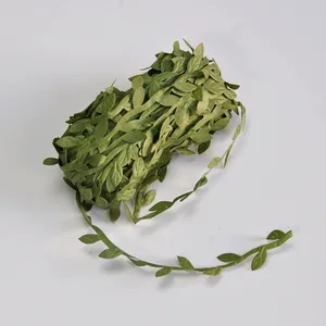 잎 리본 인공 덩굴 잎 문자열 트림 리본 야생 정글 식물 녹지 베이비 샤워 파티 웨딩 홈 화환